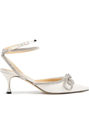 Mach & Mach Zapatos De Tacón De Satén De Seda Con Lazo 65mm