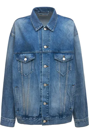 Balenciaga Chaqueta Large Fit De Denim Japonés De Algodón