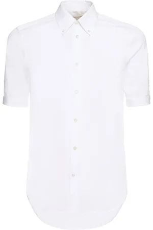 Alexander McQueen Camisa De Algodón Con Manga Corta