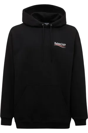 Balenciaga Sudadera De Algodón Con Logo Y Capucha
