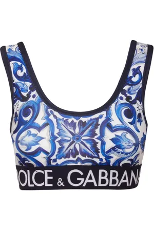 Dolce & Gabbana Camiseta Cropped De Jersey Estampada Con Logo