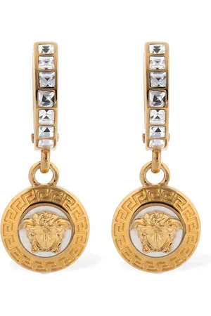 VERSACE Pendientes De Aro Con Medusa Y Cristales