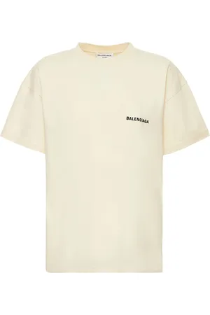Balenciaga Camiseta Medium Fit De Algodón Bordada