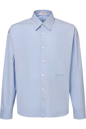 VALENTINO Camisa De Popelina De Algodón Con Logo