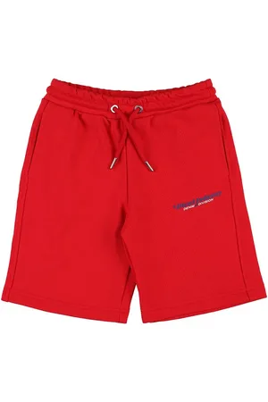 Diesel Shorts De Algodón Con Logo Estampado