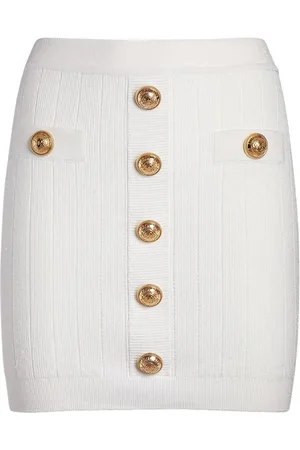 Balmain Minifalda De Punto Con Botones