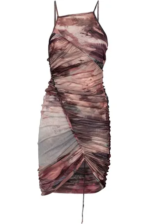Balmain Vestido Corto De Tul Estampado