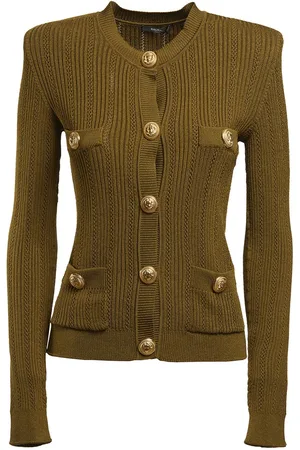 Balmain Cárdigan De Punto De Viscosa Acanalado
