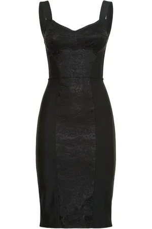 Dolce & Gabbana Vestido Midi De Encaje Y Satén