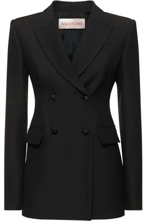 VALENTINO Blazer Cruzado De Lana Y Seda Crepé