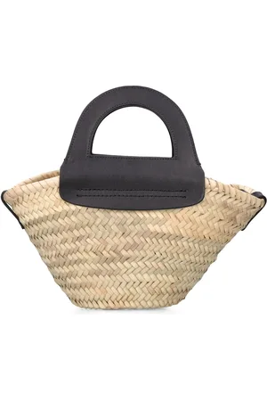 Hereu Bolso Mini Cabas De Rafia Y Piel