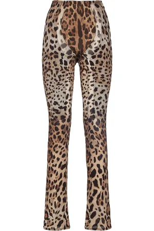 Dolce & Gabbana Pantalones Rectos Con Estampado De Leopardo
