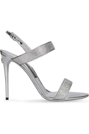 Dolce & Gabbana Sandalias De Piel Con Cristales 105mm