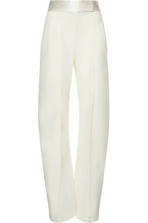 The Attico Pantalones Anchos De Gabardina Stretch