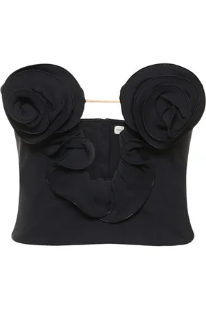 MAGDA BUTRYM Top Bustier De Viscosa Con Apliques De Flor