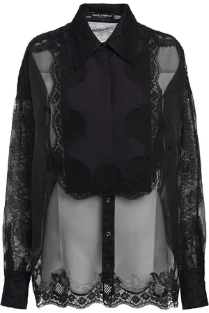 Dolce & Gabbana Camisa De Seda Con Organza Y Encaje