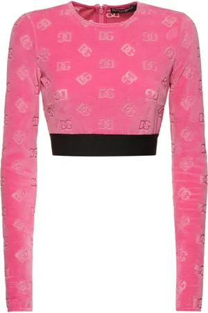 Dolce & Gabbana Top Corto De Chenilla Con Jacquard