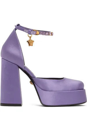 VERSACE Zapatos De Tacón De Satén Con Y Viscosa 110mm