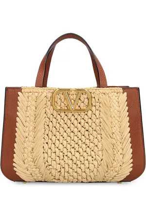 VALENTINO GARAVANI Bolso Tote Vlogo Signature De Rafia Crochet