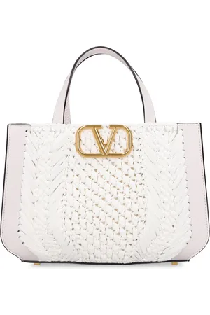 VALENTINO GARAVANI Bolso Tote Vlogo Signature De Rafia Crochet