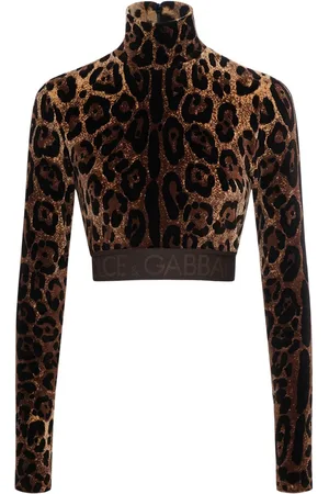 Dolce & Gabbana Top Corto De Chenilla Con Estampado