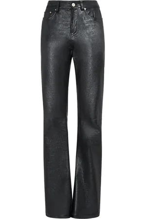 Balenciaga Pantalones Bootcut De Piel Semi Brillante