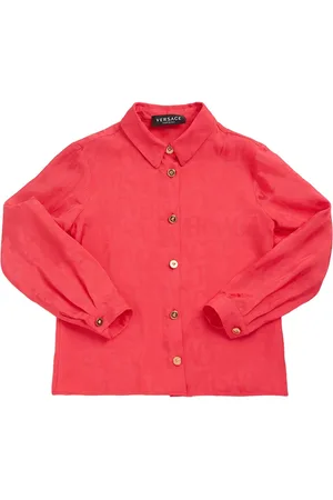 VERSACE Camisa De Satén Con Logo Jacquard