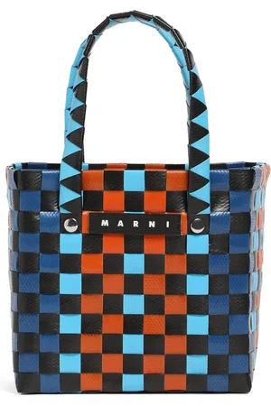 Marni Bolso Cesta Tejido Color Block Con Logo