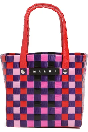 Marni Bolso Cesta Tejido Color Block Con Logo