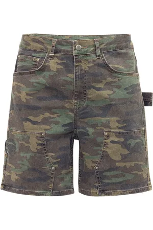 FLÂNEUR Shorts De Algodón Con Estampado Camuflaje