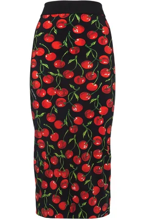Dolce & Gabbana Falda Midi De Jersey De Techno Estampado