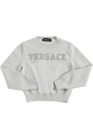 VERSACE Suéter De Algodón Con Logo Bordado