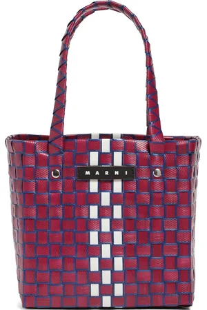 Marni Bolso De Mano Tejido Bicolor Con Logo