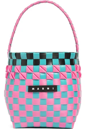 Marni Bolso Bucket Tejido Color Block Con Logo
