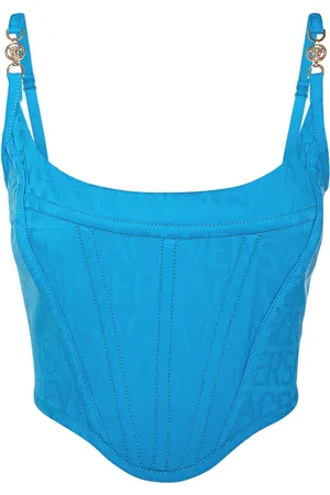 VERSACE Top Corsé De Lana Con Logo Jacquard