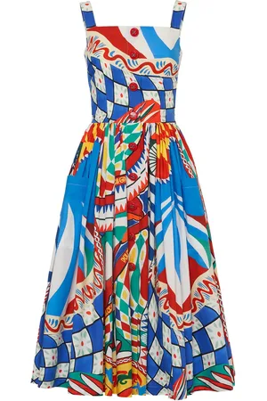 Dolce & Gabbana Vestido Midi De Popelina De Algodón