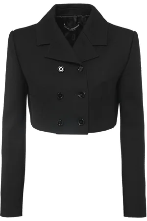 Dolce & Gabbana Blazer Corto Cruzado De Crepé De Lana