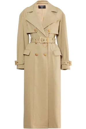 Balmain Trench De Gabardina