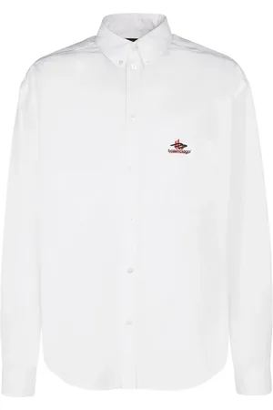 Balenciaga Camisa De Popelina De Algodón