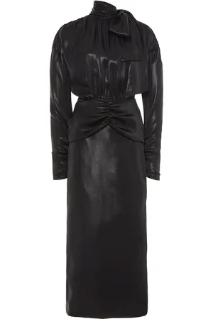 Alessandra Rich Vestido Midi De Cady Laminado