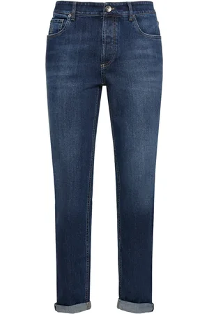 Brunello Cucinelli Jeans De Denim De Algodón Lavados A Piedra