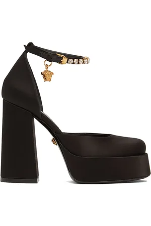 VERSACE Zapatos De Tacón De Satén Con Y Viscosa 110mm