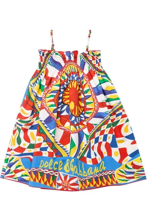 Dolce & Gabbana Vestido De Popelina De Algodón Estampado