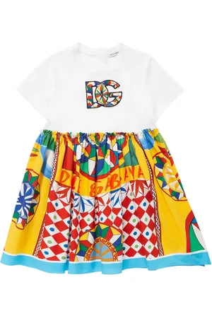 Dolce & Gabbana Vestido De Algodón Jersey Estampado