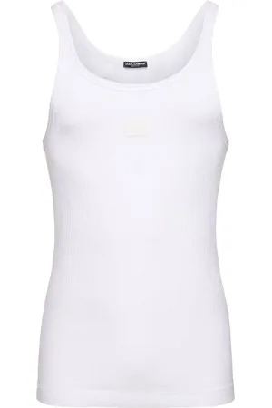 Dolce & Gabbana Tank Top De Algodón Jersey Acanalado