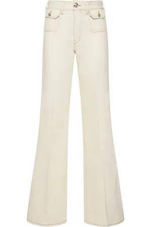 Giambattista Valli Pantalones Anchos De Denim De Algodón