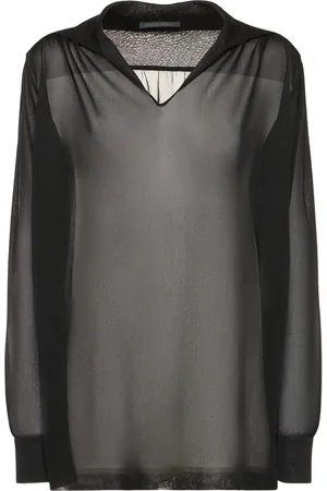 Alberta Ferretti Top De Viscosa Con Manga Larga