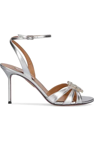 Aquazzura Sandalias De Piel Metalizada 85mm