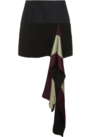 DRIES VAN NOTEN Vestido Corto De Satén Crepé Con Volantes