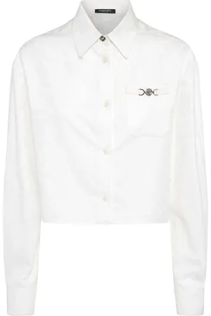 VERSACE Camisa Corta De Popelina De Algodón